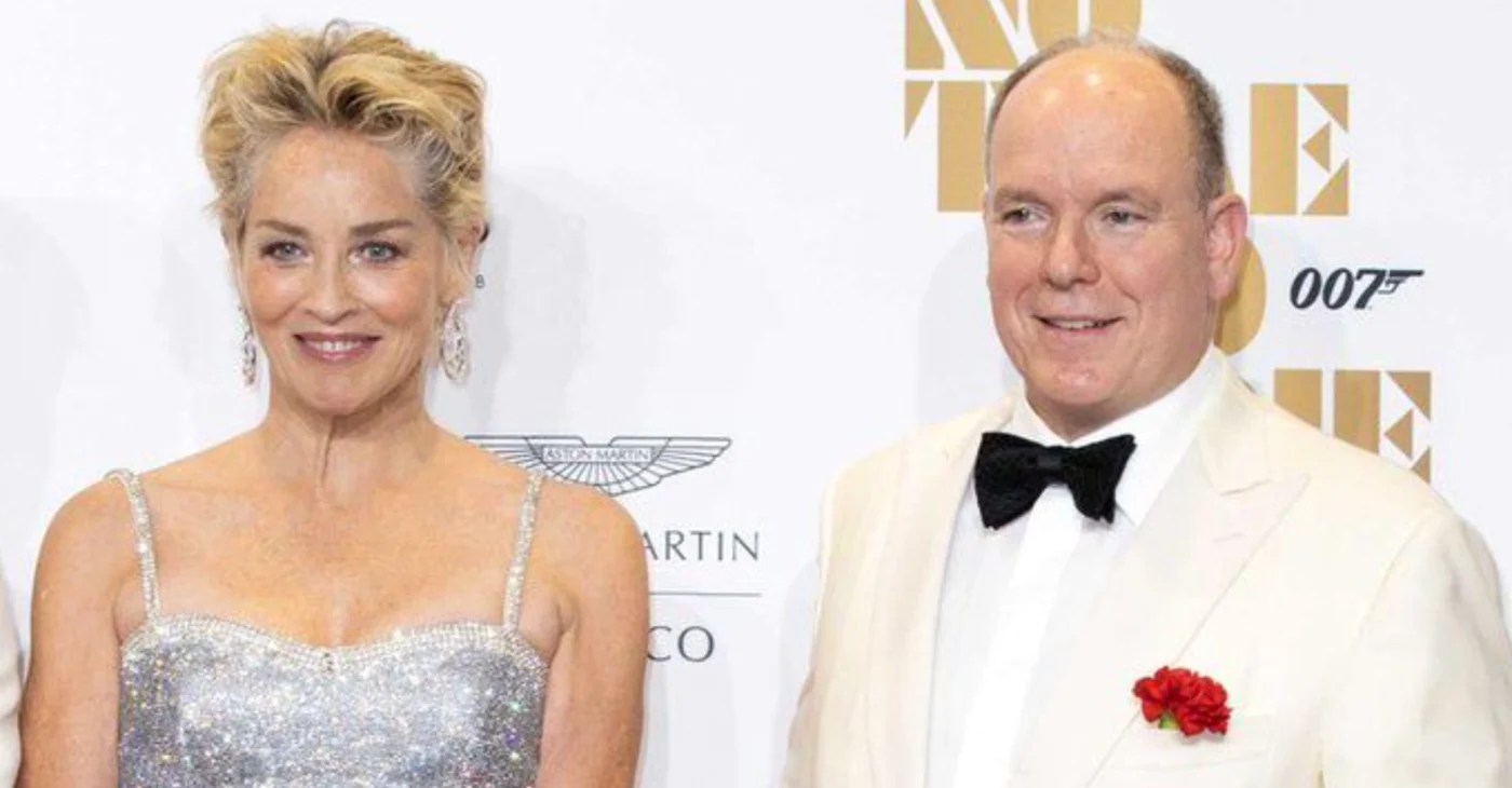 Prinţul Albert şi Sharon Stone. Foto: Profimedia
