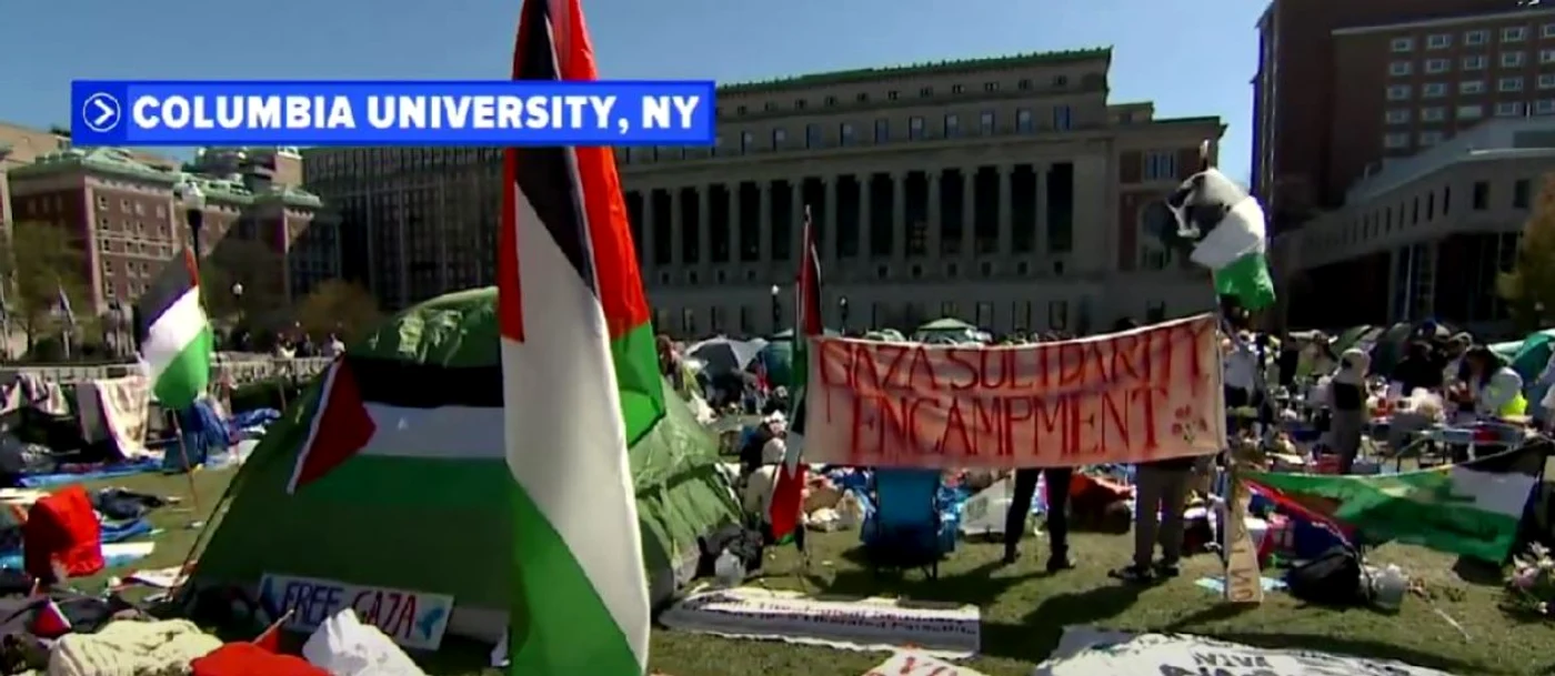 Studenții clujeni protestează după modelul colegilor de la Columbia University. FOTO: Captura video