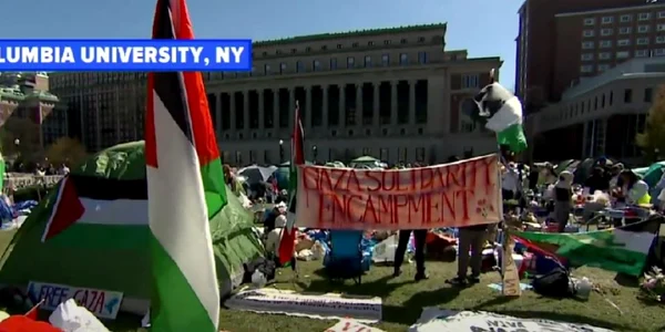 Protest pro-palestinian la Universitatea Columbia. Foto Captură video YouTube 