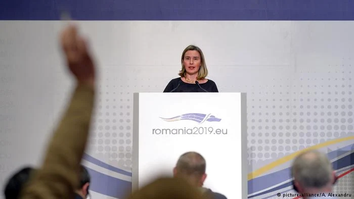 Federica Mogherini, şefa diplomaţiei UE, la Bucureşti