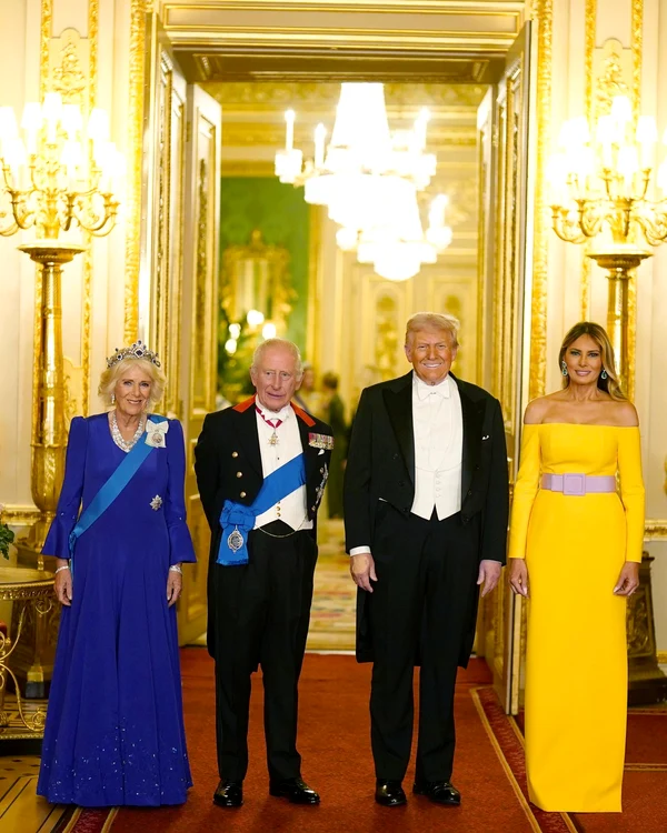 Regina Camilla, Regele Charles, Donald Trump și Melania Trump la dineul de stat FOTO Casa Regală britanică jpg