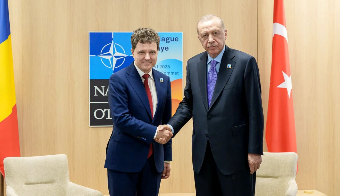 Nicușor Dan, a avut o întrevedere bilaterală cu președintele Turciei, Recep Tayyip Erdogan FOTO: X