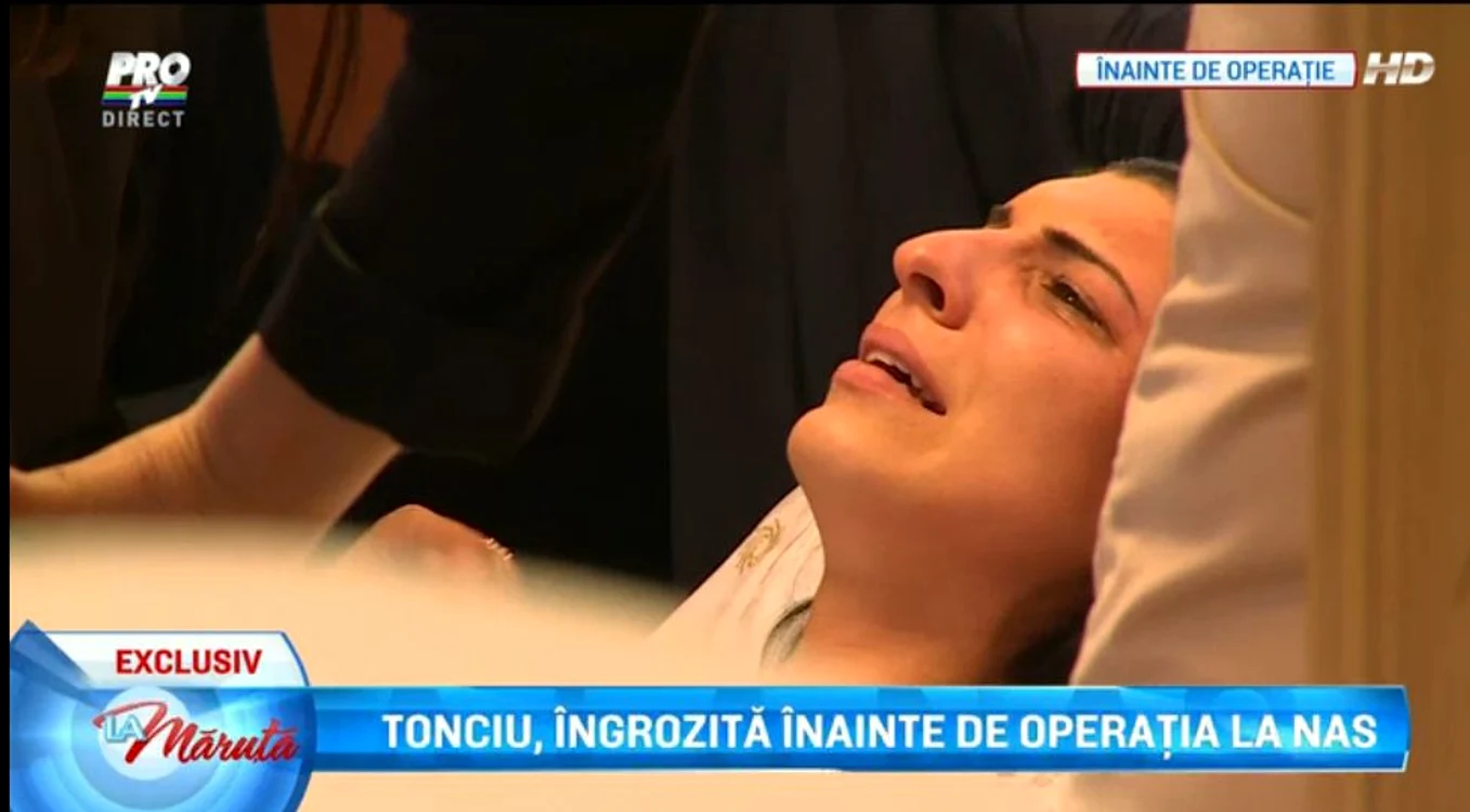 Andreea Tonciu, speriată în salonul spitalului 