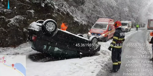 Accident pe Valea Lotrului în Malaia Vâlcea pe DN7A Sursă ISU Vâlcea mp4 thumbnail png