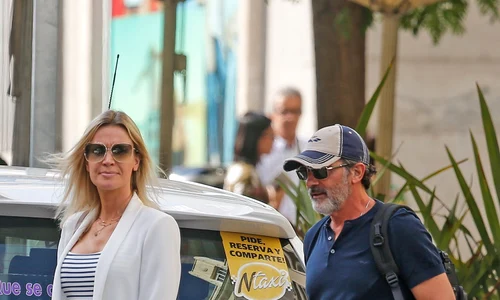 Antonio Banderas and Nicole Kempel seen out and about doing some shopping in Madrid jpeg