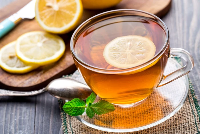 35622089   cup of tea with mint and lemon jpeg