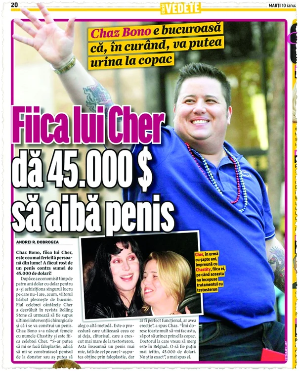 Chaz Bono afişează  imaginea de cuceritor pentru a-şi domina  partenera. Şi în curând  va avea şi cu ce