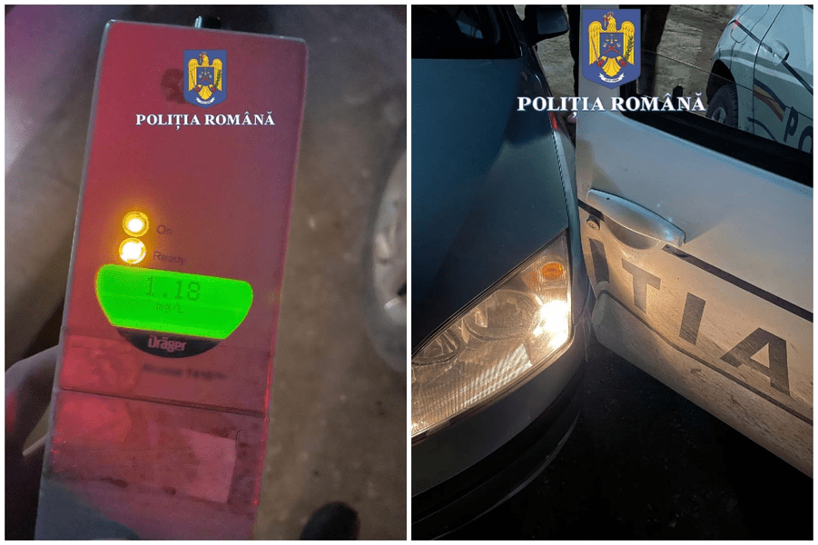 Un șofer fără permis, beat la volan, a lovit mașina Poliției Drăgănești-Olt. Bărbatul este în arest