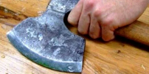 Tânărul şi-a lovit neamurile cu toporul în cap.