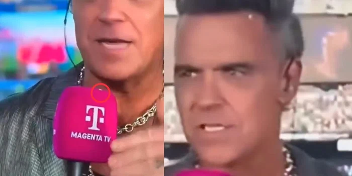 Robbie Williams a devenit viral cu un moment din timpul unui interviu. Foto: colaj capturi video