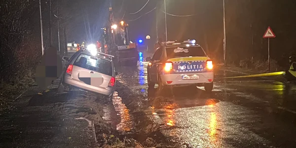 Accident rutier în Cisnădie un polițist care dirija circulația rănit de un șofer neamț Sursă foto IPJ Sibiu 