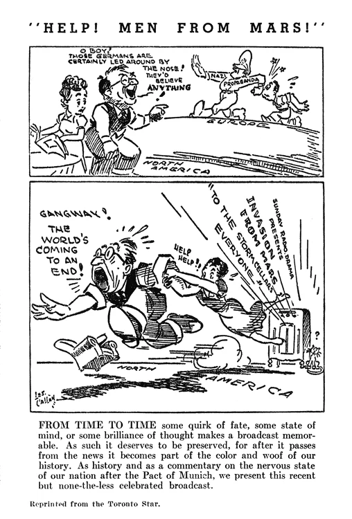 O caricatură de Les Callan, publicată de „The Toronto Star”, ironizează panica americanilor