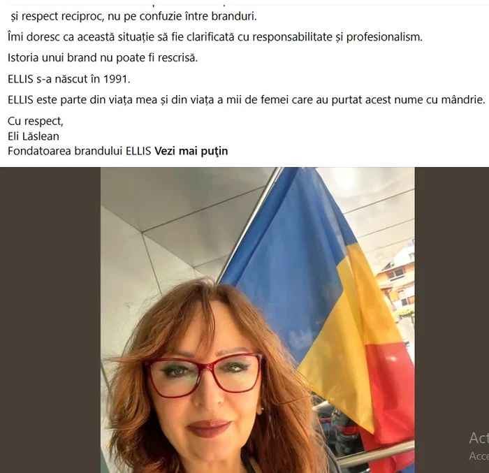 Scrisoarea deschisă a lui Eli Lăslean. Foto: Facebook