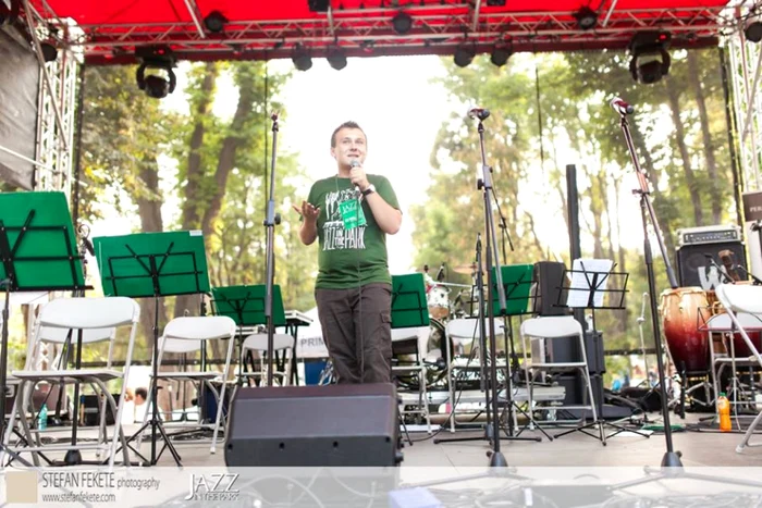 Alin Vaida pe scena Festivalului Jazz in the Park FOTO: Facebook