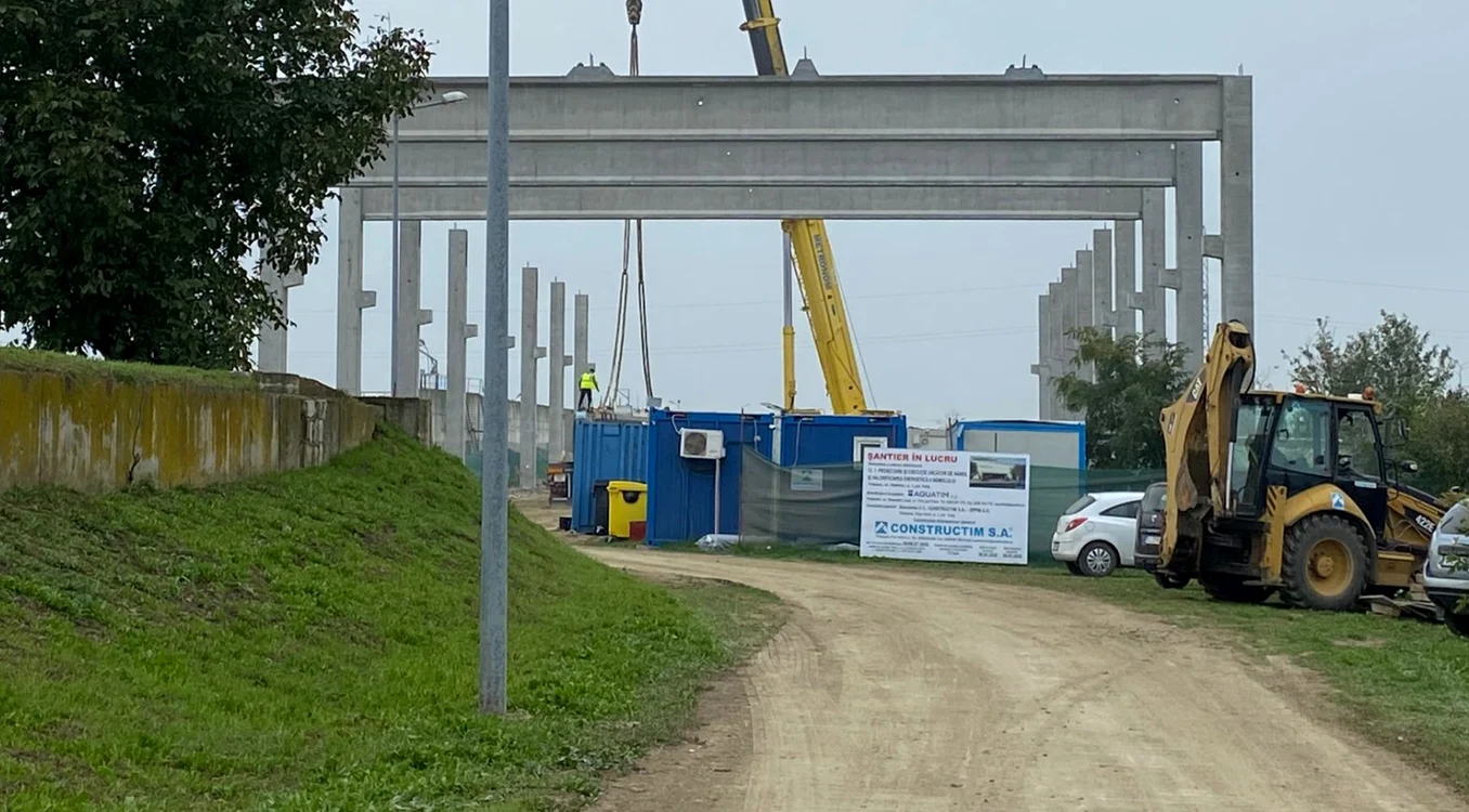 Șantierul stației de transformare a nămolului în energie FOTO Constructim SA
