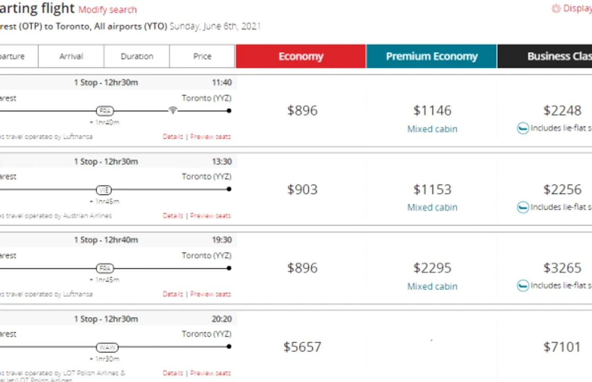rezervari air canada bucuresti toronto 1