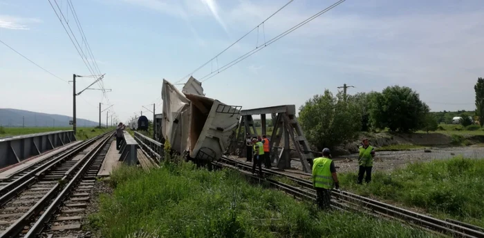 Accident feroviar la Căiuţi, Bacău FOTO ISU Bacău