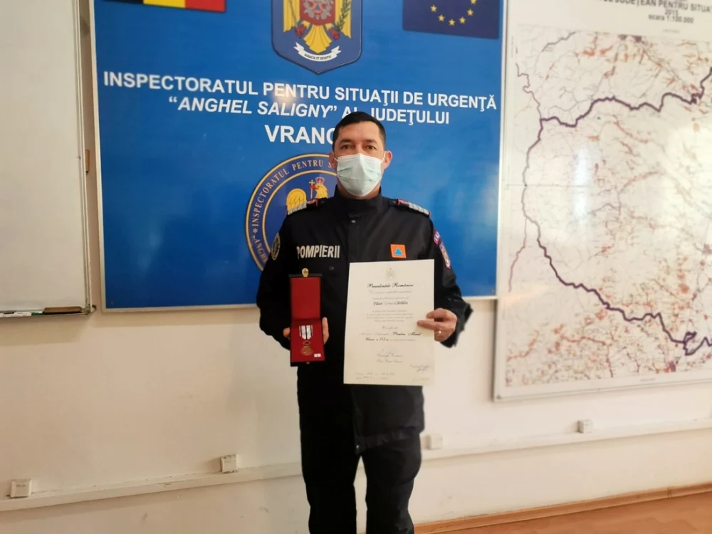 Plutonierul adjutant şef Cătălin Păun Toma  FOTO: ISU Vrancea
