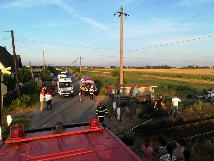 Accident feroviar în OltFoto: ISU