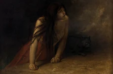 Vrăjitoarea, pictură de Jean-François Portaels, din secolul al XIX-lea