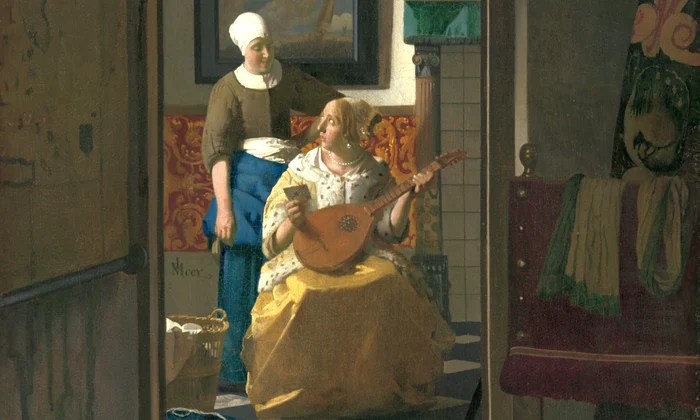 Johannes Vermeer, Scrisoarea de dragoste, 1669-1670, ulei pe pânză, 44 x 38,5 cm, Rijksmuseum, Amsterdam
