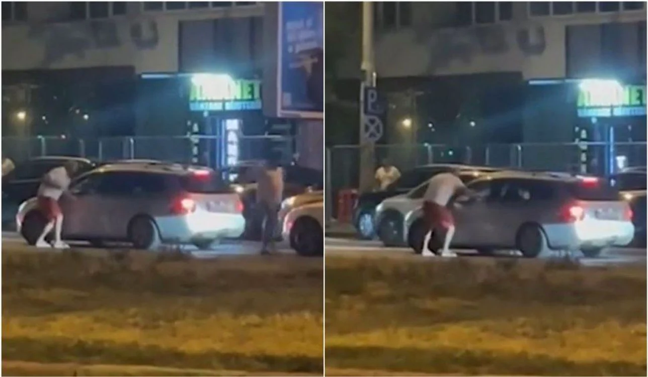 Șofer atacat în trafic FOTO Captură foto / Info trafic București și Ilfov / Facebook