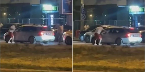 Șofer atacat în trafic FOTO Captură foto / Info trafic București și Ilfov / Facebook