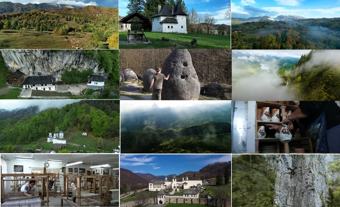 Colaj de imagini cu comorile Olteniei de sub munte Sursă Discover Oltenia