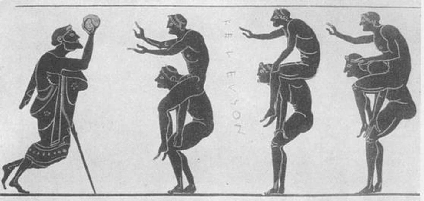 Joc cu mingea în Grecia Antică (© E. Norman Gardiner / Wikimedia Commons)