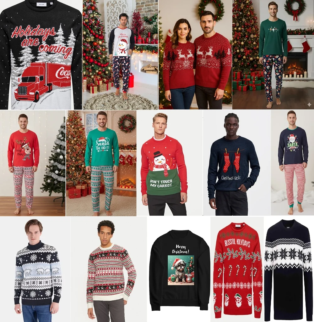 Cadouri de Crăciun pentru bărbați care aduc zâmbete: cele mai haioase pijamale și pulovere, sub 100 de lei, care fac sărbătorile memorabile