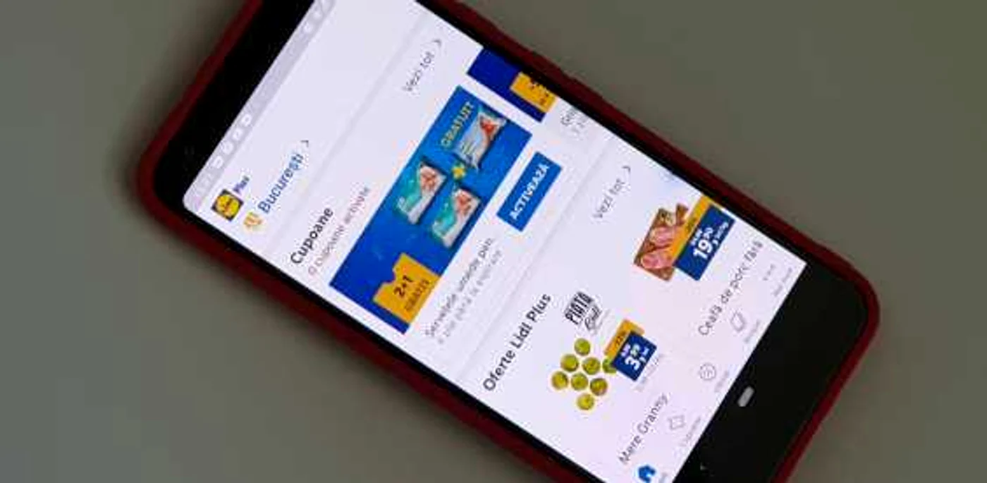 Aplicaţia mobilă Lidl Plus, varianta pentru Android.