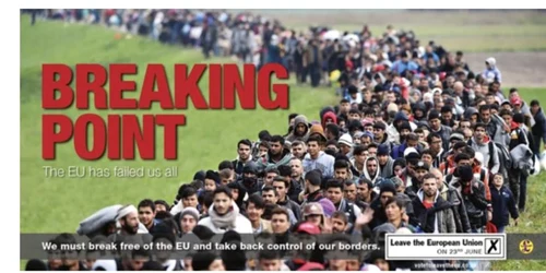 Poster anti-imigratie Breaking Point al Partidului Independentei din Marea Britanie FOTO Twitter