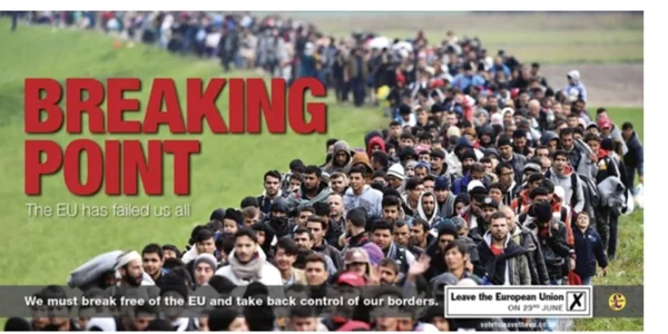 Poster anti-imigratie Breaking Point al Partidului Independentei din Marea Britanie FOTO Twitter