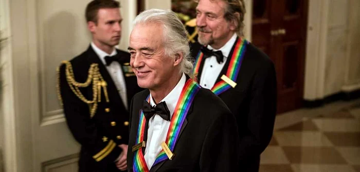 Jimmy Page şi Robert Plant sunt acuzaţi că au împrumutat un fragment din „Taurus“ al grupului Spirit FOTO Guliver/Getty Images