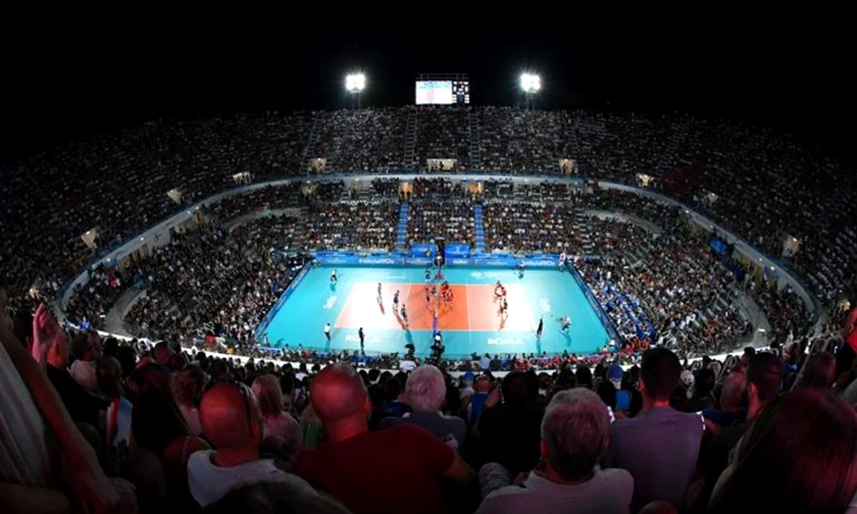 
    Peste 11.000 de oameni au asistat, la Roma, la meciul de deschidere al Campionatului Mondial de voleiFOTO: FIVB  