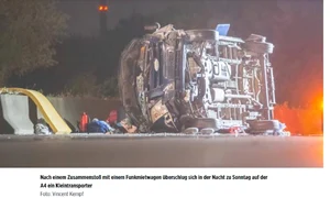 germania  microbuz cu muncitori romani  rasturnat de mai multe ori dupa ce un taxi  condus de un sofer drogat  a intrat in el zece victime jpg