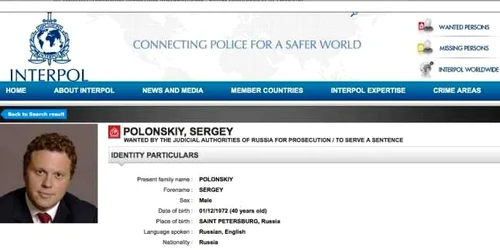 Serghei Polonski dat in urmarire de Interpol