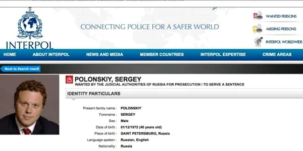 Serghei Polonski dat in urmarire de Interpol