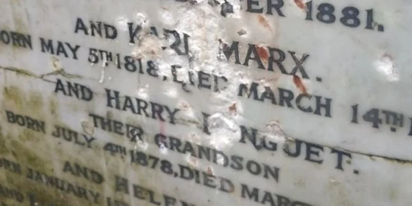 Mormantul lui Marx din Londra vandalizat FOTO Friends of Highgate Cemetery Trust