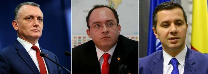 Sorin Cîmpeanu (stânga), Bogdan Aurescu (centru) şi Marius Nica (dreapta)