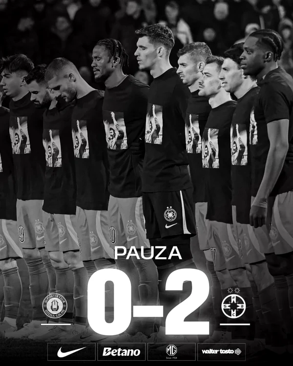 Jucătorii FCSB-ului au purtat la Galați tricouri cu chipul lui Helmut imprimat