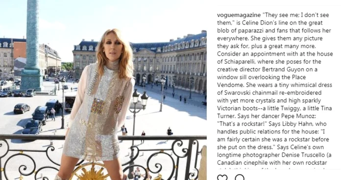 celine dion foto instagram vogue