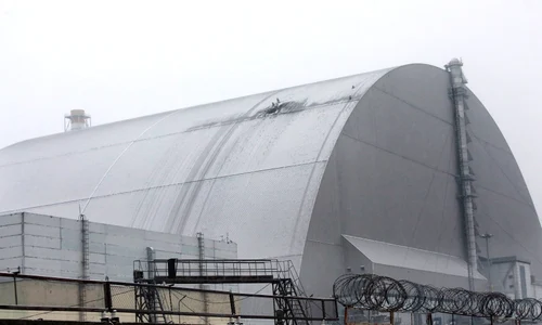 Structura de la protecție de la centrala de la Cernobîl, avariată FOTO Profimedia jpg