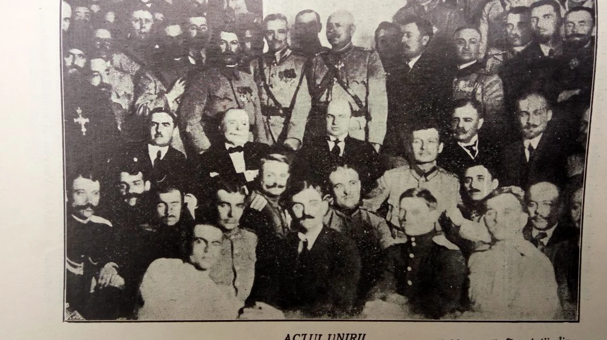 Discursul lui I C  Inculeţ prin care anunţa rezultatul votului din 27 martie 1918: "Trăiască unirea cu România mamă!” jpeg