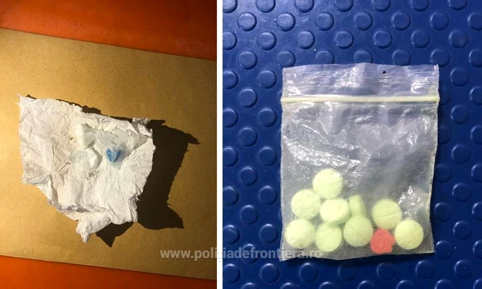 Substanţele în cauză au fost ridicate în vederea expertizării de către un laborator de specialitate.FOTO: Poliţia de Frontieră