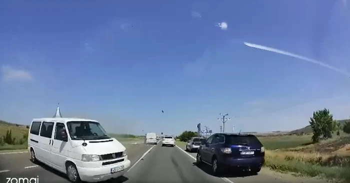 Momentul impactului, surprins de o cameră de bord.  FOTO Vaslui Tv