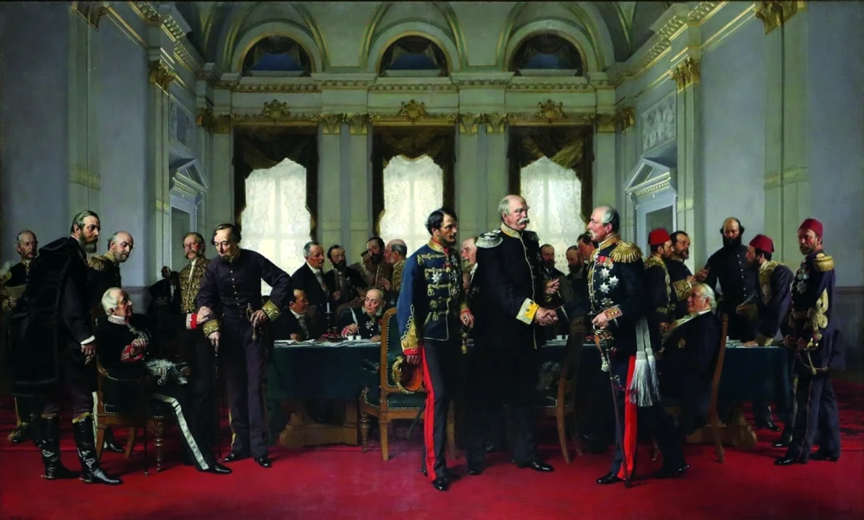 Congresul de la Berlin. Tablou de Anton von Werner. În centru se află cancelarul Otto von Bismarck