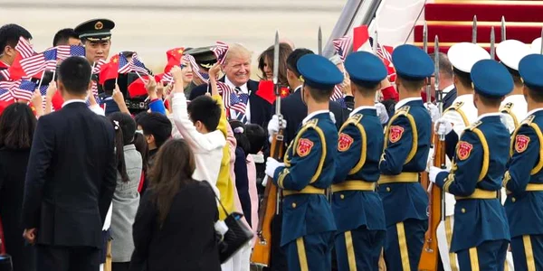 Donald si Melania Trump la Beijing FOTO EPA/ EFE