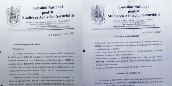 Adeverinţe CNSAS Gheorghe Dumitraşcu Constanţa Arhiva personala