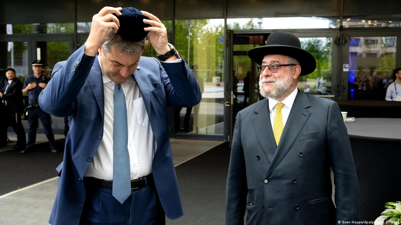 Premierul bavarez Söder a venit în mai 2022 la rabini purtând kippah